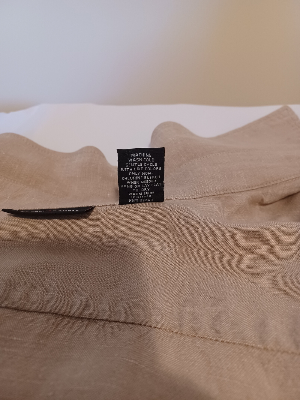 New York & Company Light Beige Short Sleeve Button-Down Shirt - Picture 11 of 11